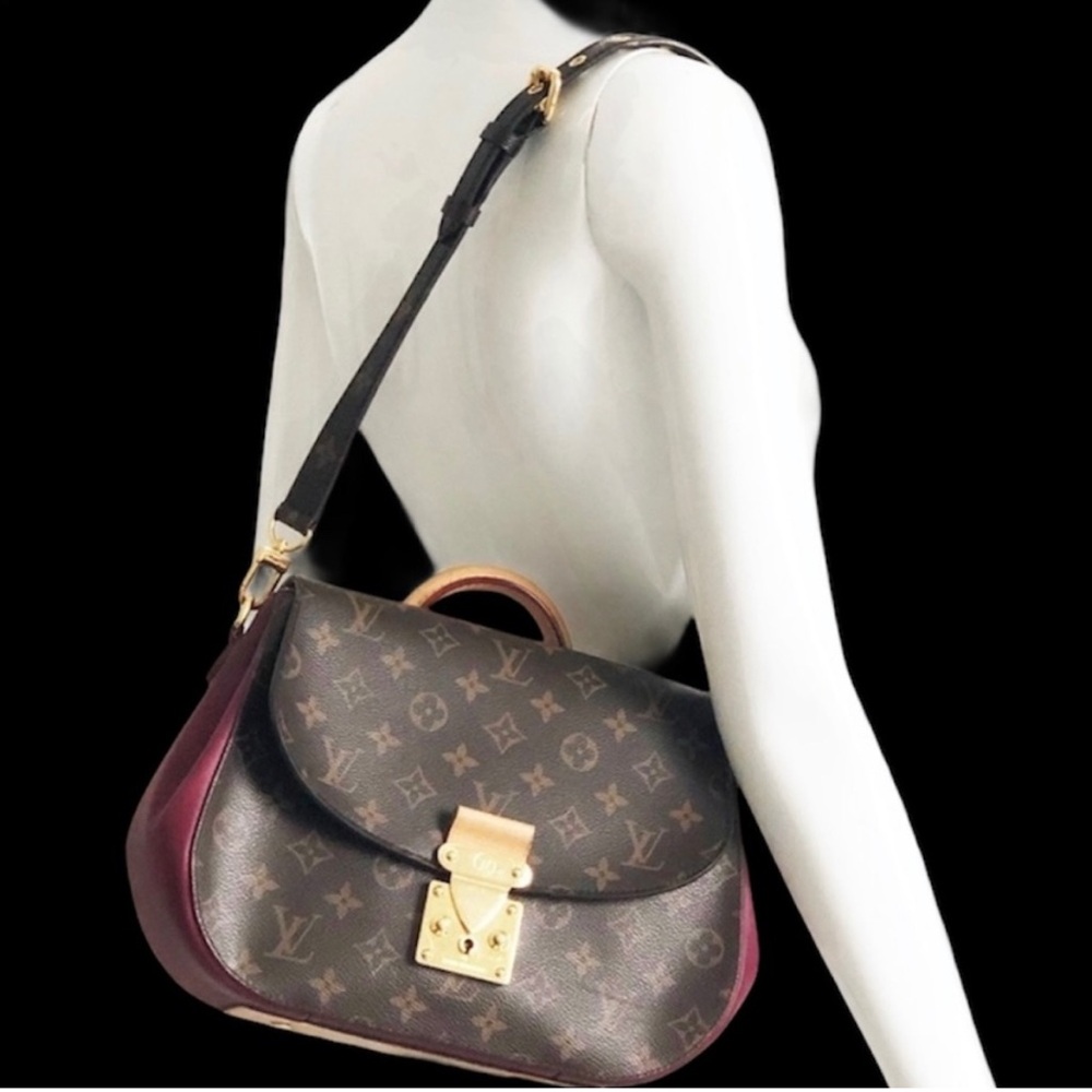 Louis Vuitton Monogram Shoulder Bag in Brown and Burgundy